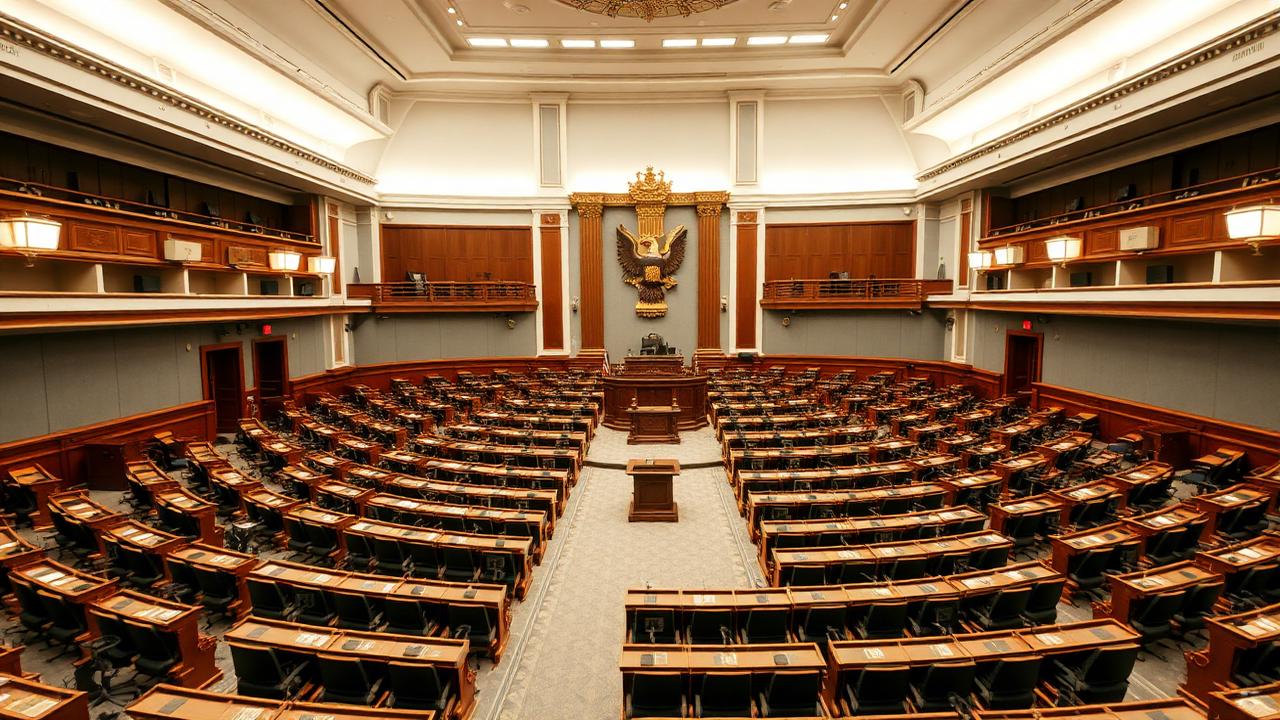 Plenário legislativo vazio